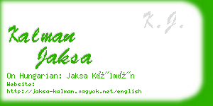 kalman jaksa business card